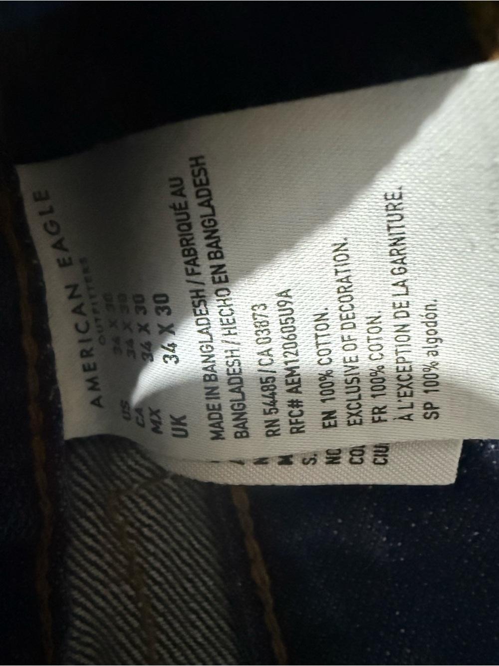 Men's American Eagle Dark Blue Straight-Leg Jeans - Picture 6 of 6